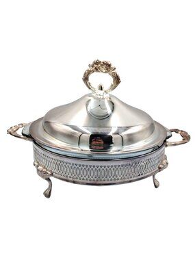 Covered Casserole Server w/ Lid Oven to Table USA Ceramic Baking Dish Round
